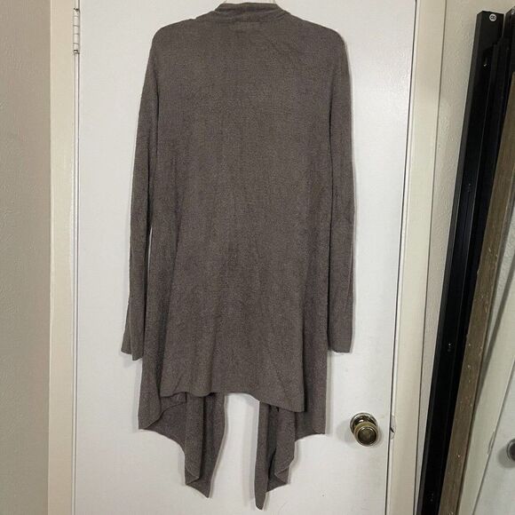 Barefoot dreams sand beige drape front cardigan sweater size Small medium - Picture 5 of 5